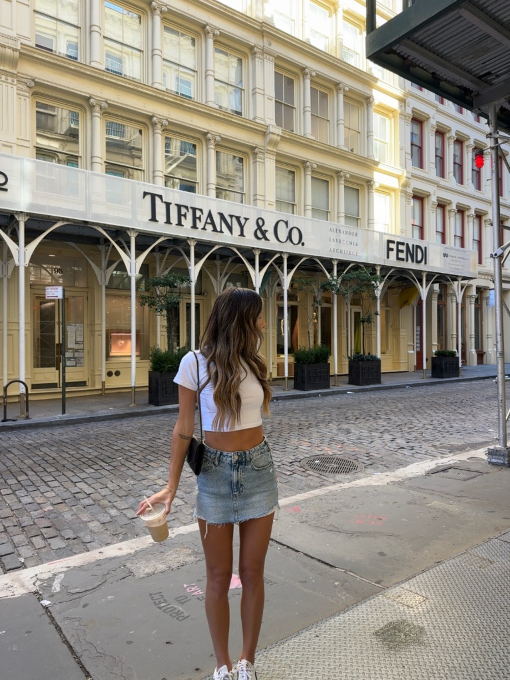 Denim mini skirt